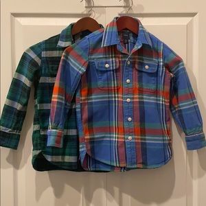 Bundle of 2 gap flannel button down shirts